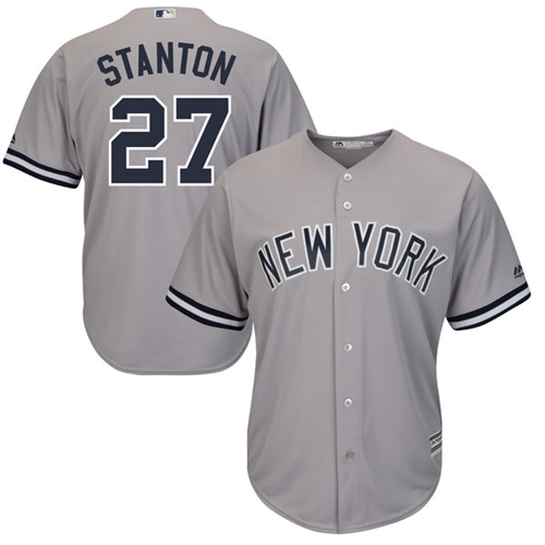 Yankees #27 Giancarlo Stanton Grey New Cool Base Stitched MLB Jersey